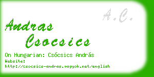 andras csocsics business card